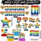 LGBTQ Pride Month Decorations Set with Banner, Backdrop, Hanging Swirls and Centerpieces